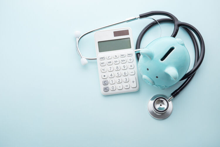 piggy bank with calculator