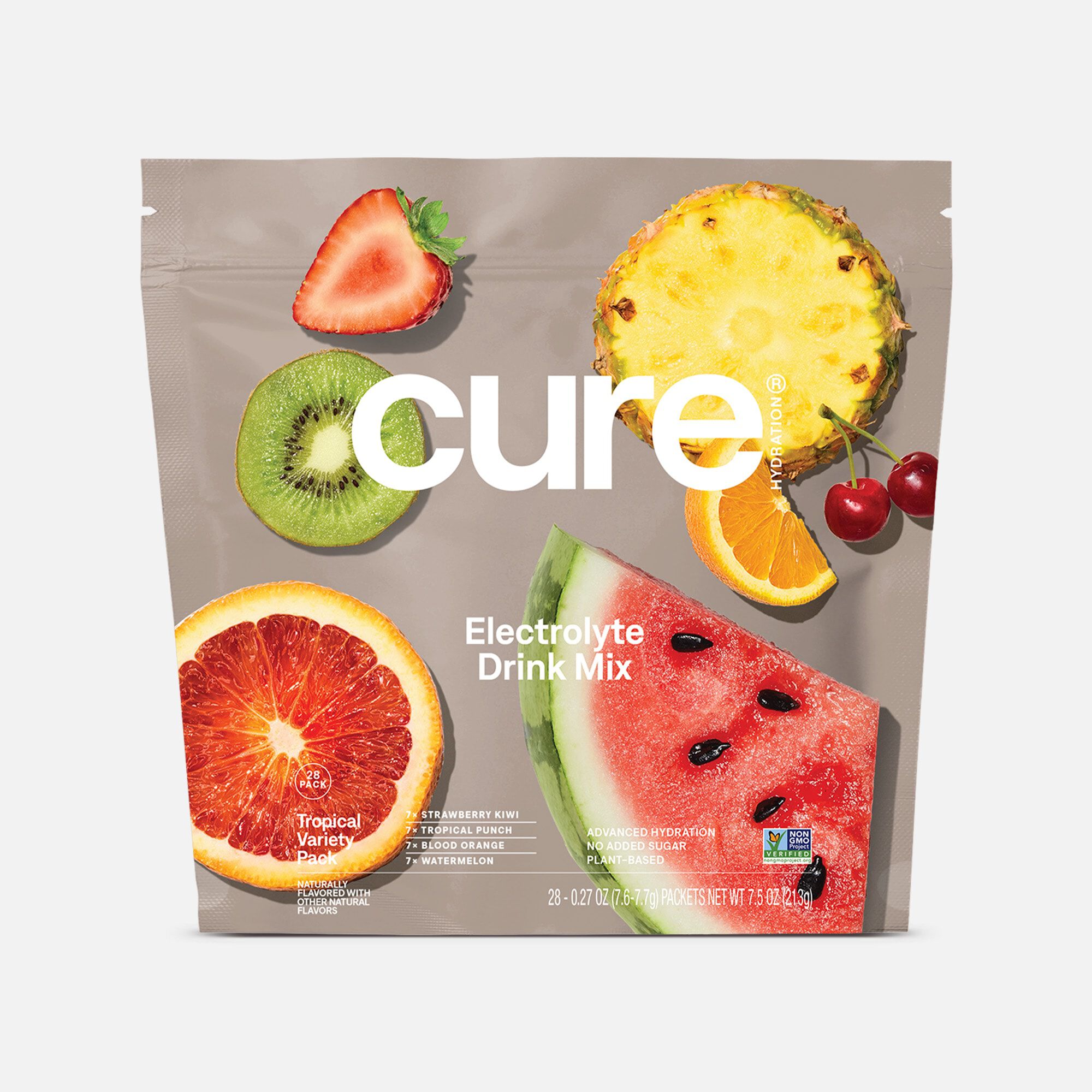 Cure Hydrating Electrolyte Drink Mix Pouches, Tropical Variety Pack, 28 ct., , large