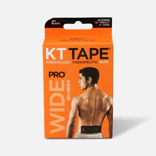 KT Tape PRO Wide, 4" x 10", Black, 10 ct.