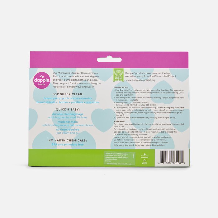 Dapple Baby Microwave Sterilizer Bags, 8 ct., , large