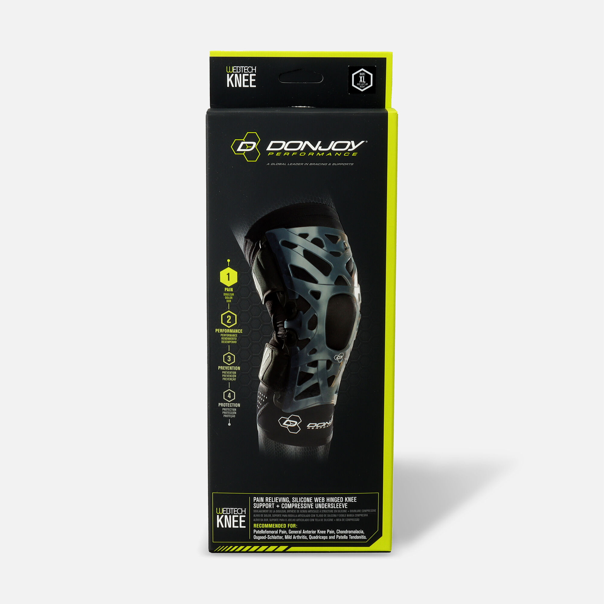 DonJoy Performance Webtech Knee Brace, Black, , large