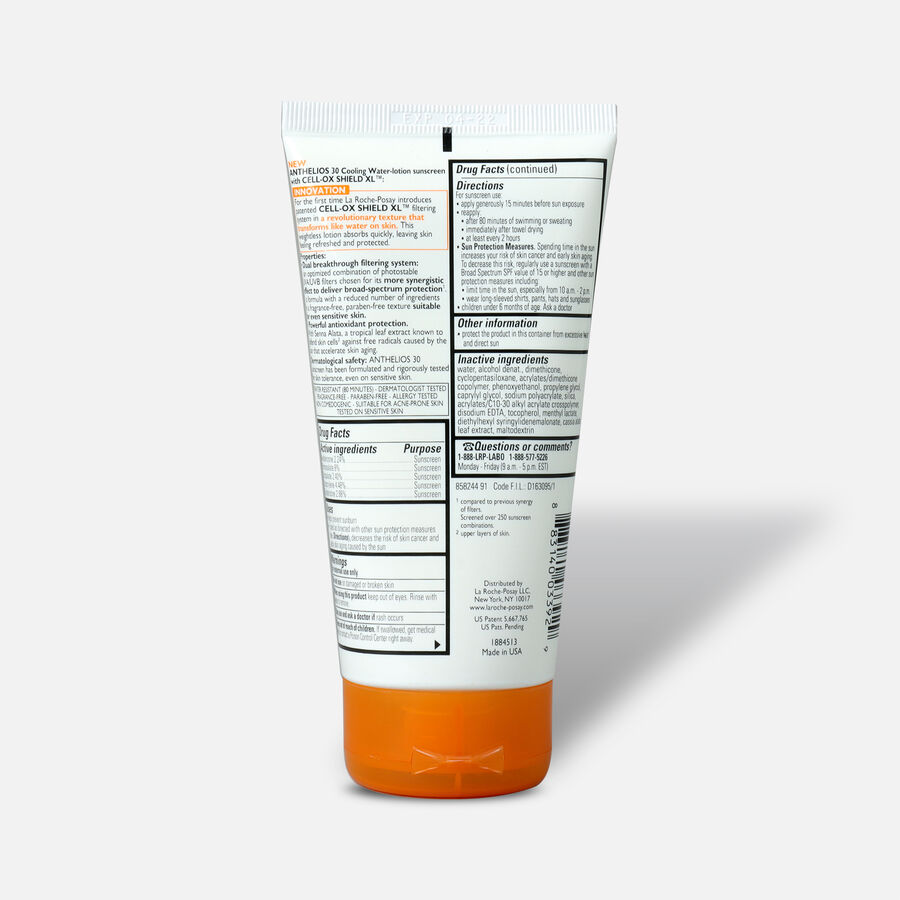 La Roche-Posay Anthelios SPF 30 Cooling Water Sunscreen Lotion, 5 fl oz., , large image number 1