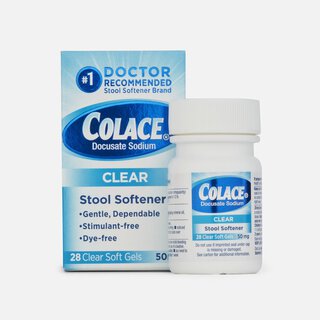 Colace Clear Stool Softener Softgels, 50 mg, 28 ct.