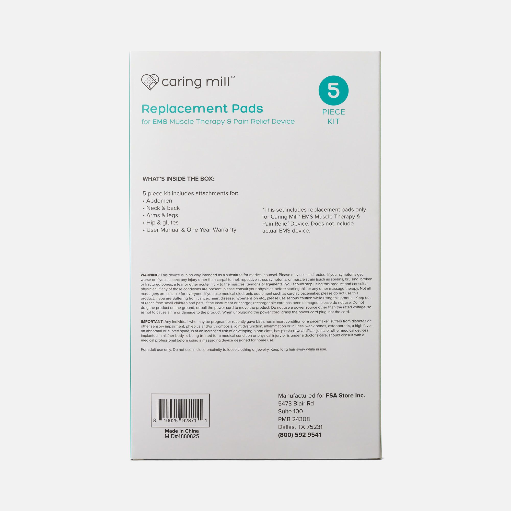 Caring Mill™ Replacement Pads for Muscle & Body Pain Relief EMS/Tens Unit Kit, , large