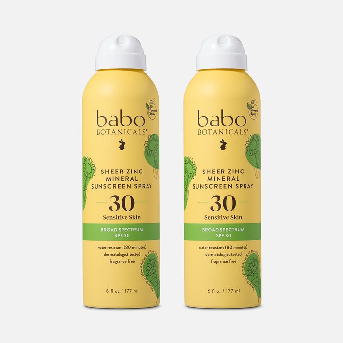 Babo Botanicals Sheer Zinc Continuous Spray Sunscreen, SPF 30, 6 fl oz. - 2-Pack, , large