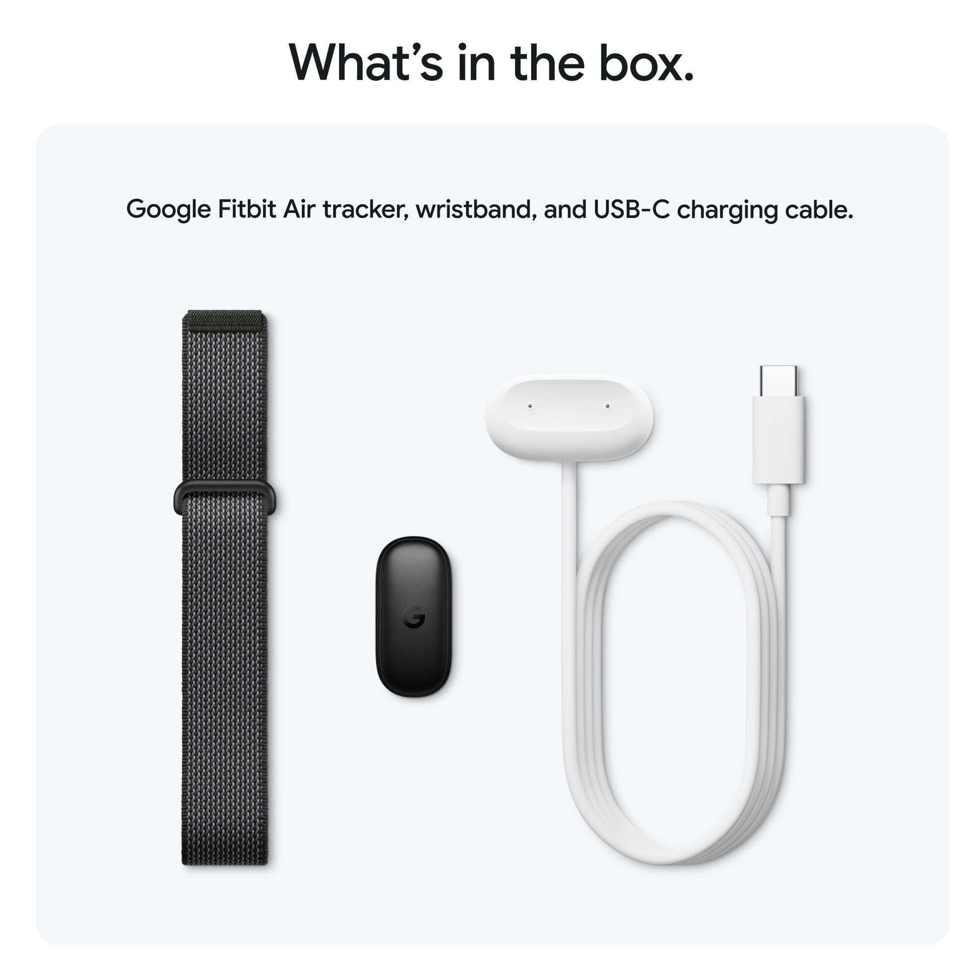 Google Fitbit Air, Screenless Fitness and Health Tracker, One Size, Obsidian, large