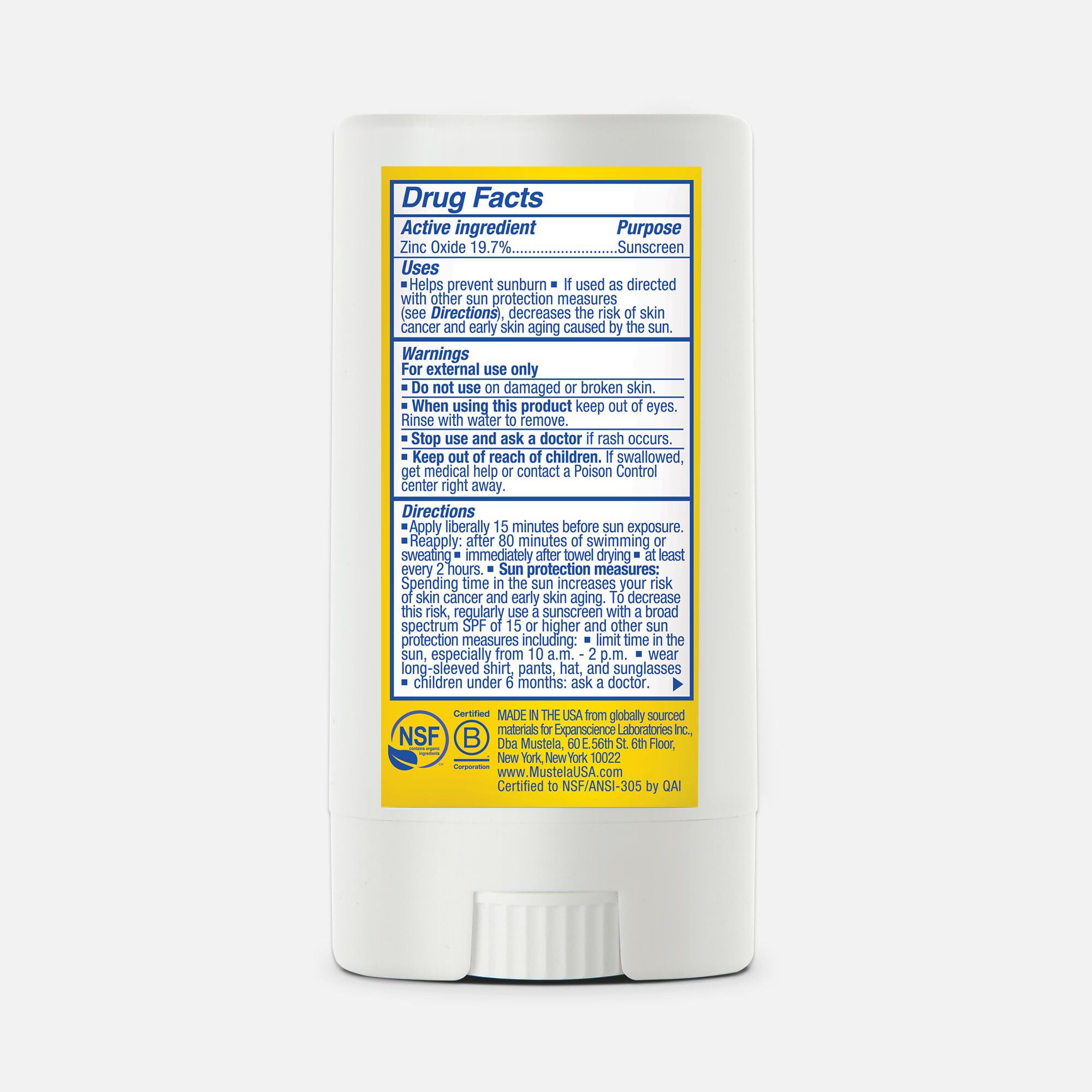 Mustela Mineral Sunscreen Stick, SPF 50, .6 oz., , large