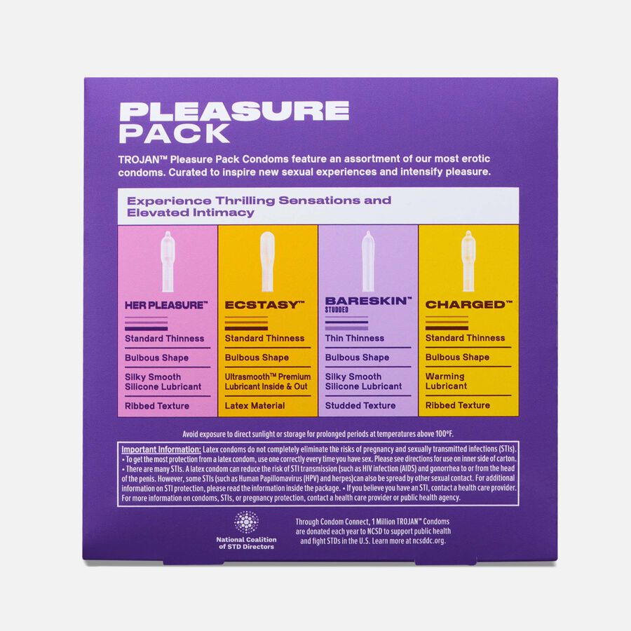 Trojan Latex Condom Pleasure Pack Lubricated, 36 ct., , large image number 1