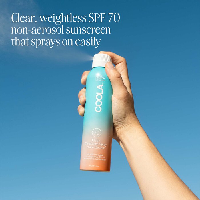 COOLA Classic Body Organic Sunscreen Spray SPF 70 Peach Blossom, 6 oz., , large