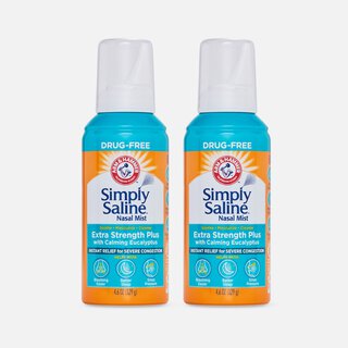 Simply Saline Adult Nasal Mist Extra Strength Plus with Calming Eucalyptus, 4.6 oz. (2-Pack)