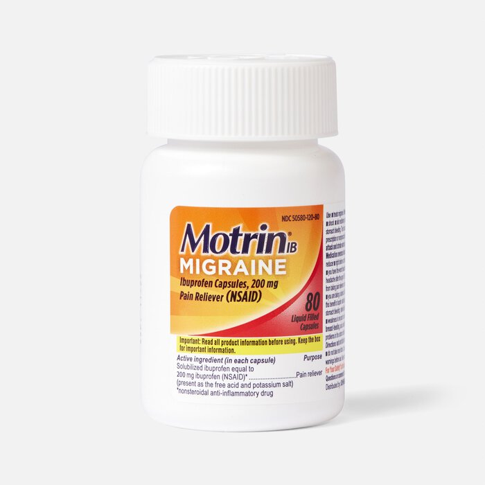 Motrin IB Migraine Liquid Filled Caps, 200 mg, 80 ct., , large
