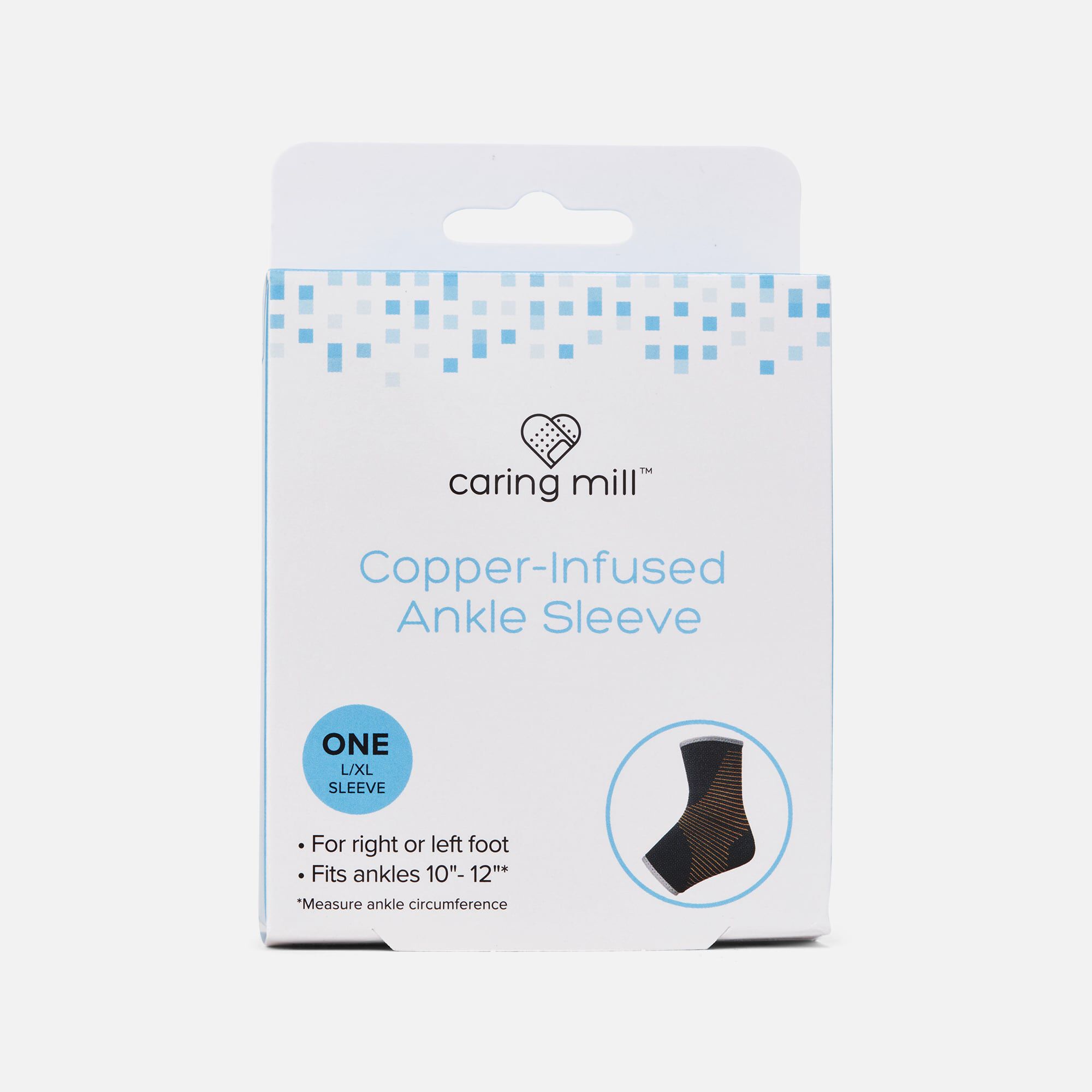 Caring Mill™ Copper-Infused Ankle Brace Compression Sleeve, L/XL, , large