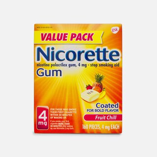 Nicorette Nicotine Gum, Fruit Chill, 4mg, 160 ct.