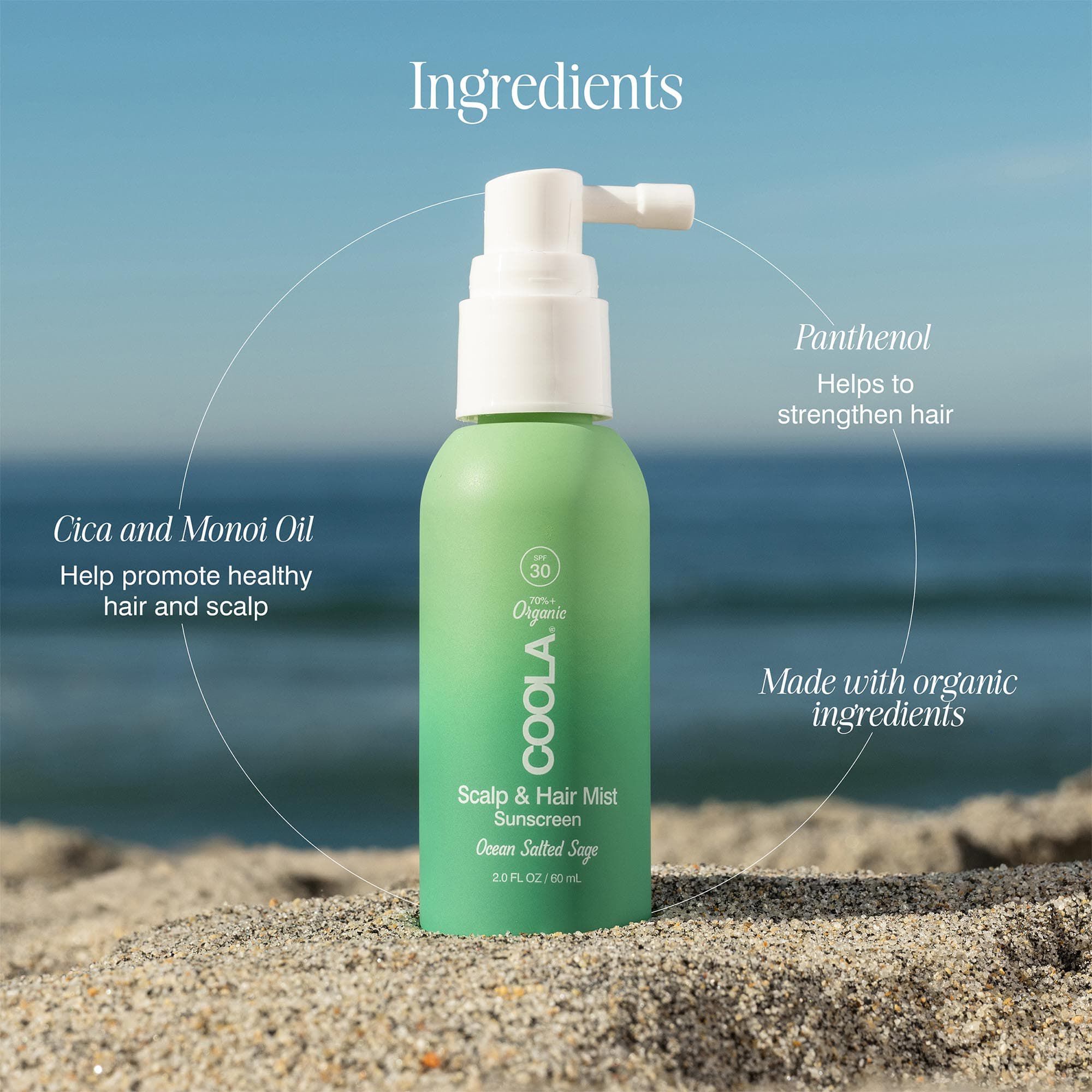 COOLA Organic Scalp & Hair Mist, SPF 30, 2 oz., , large