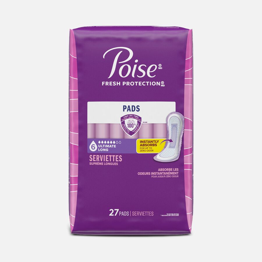 Poise Incontinence Pads, Ultimate Long, 27 ct., , large image number 0