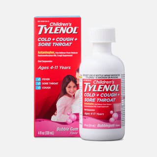 Children's Tylenol Cold + Cough + Sore Throat, Bubblegum Flavor, 4 fl oz.