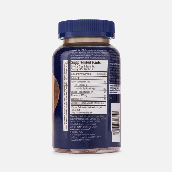 TUMS+ Upset Stomach & Nausea Support Gummy Bites, Ginger Berry, 45 ct., , large