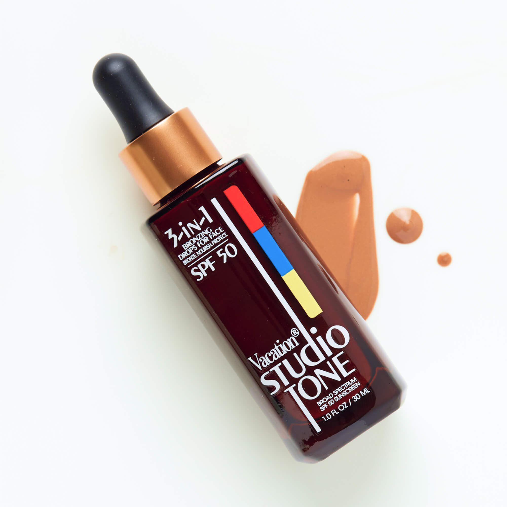 Vacation Studio Tone SPF 50 Bronzing Drops for Face, 1 oz., , large