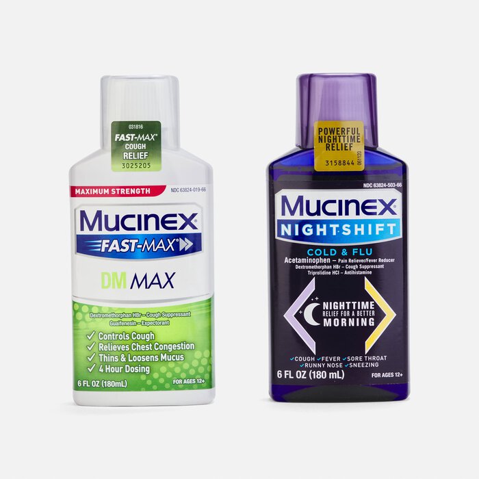 Mucinex Fast-Max DM Max & Nightshift Cold & Flu Combo Pack, 6 fl oz. each, , large