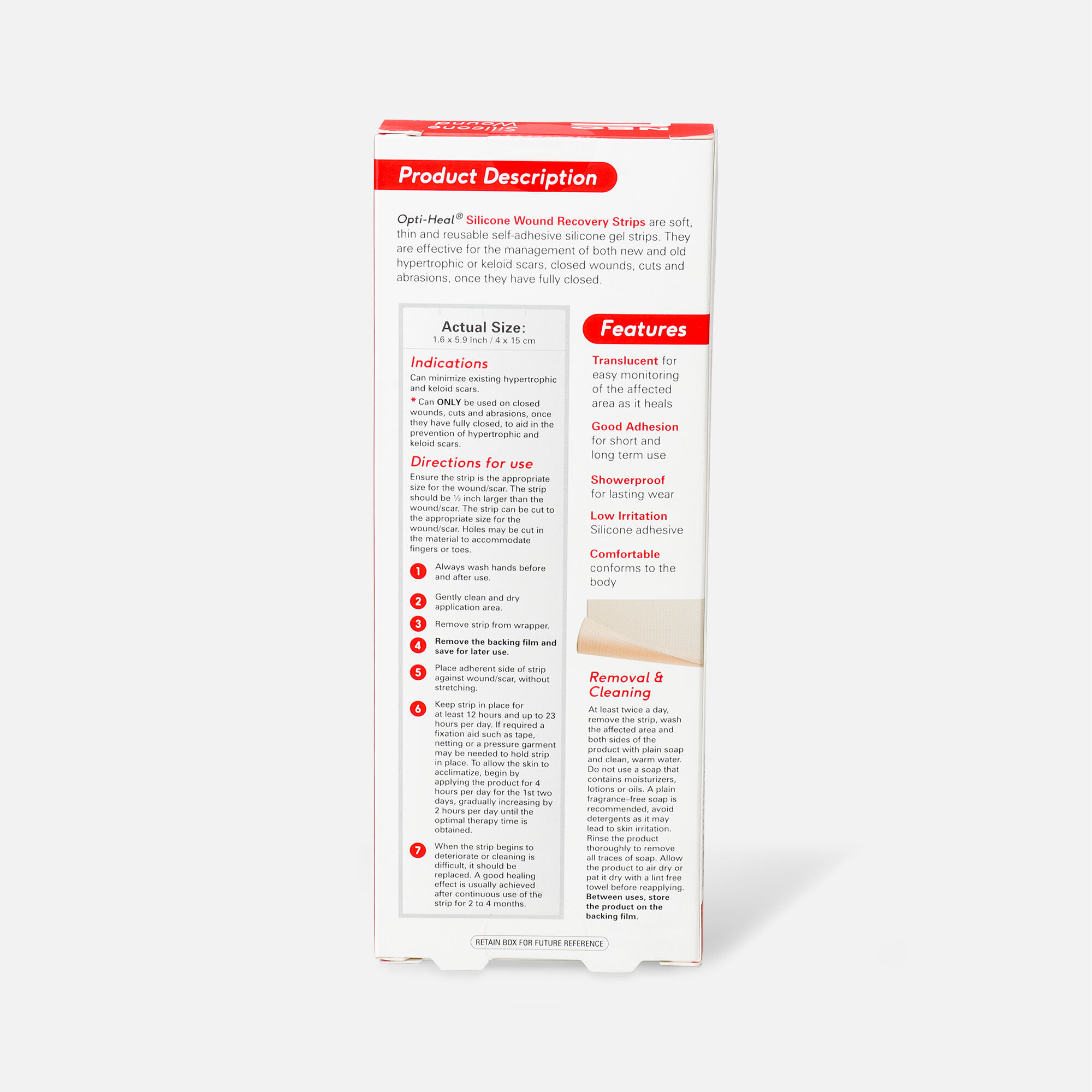 Neo G Silicone Wound Recovery Strips, 1.6”x 5.9” – 6 ct., , large
