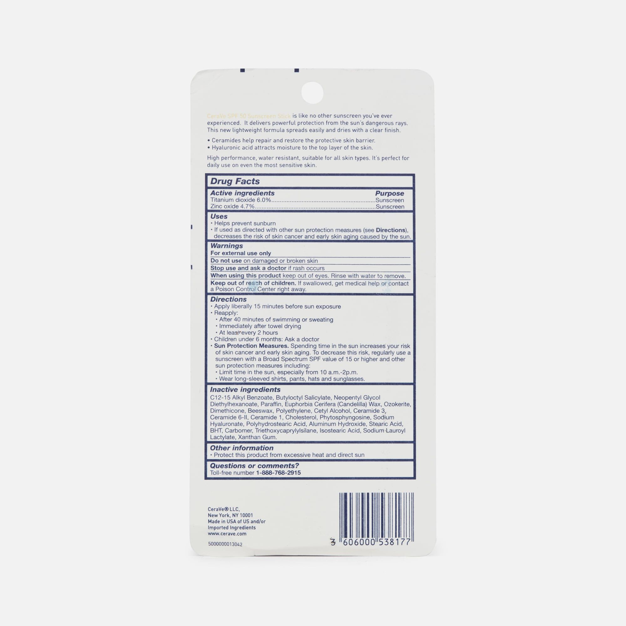 CeraVe Sunscreen Stick - SPF 50, , large