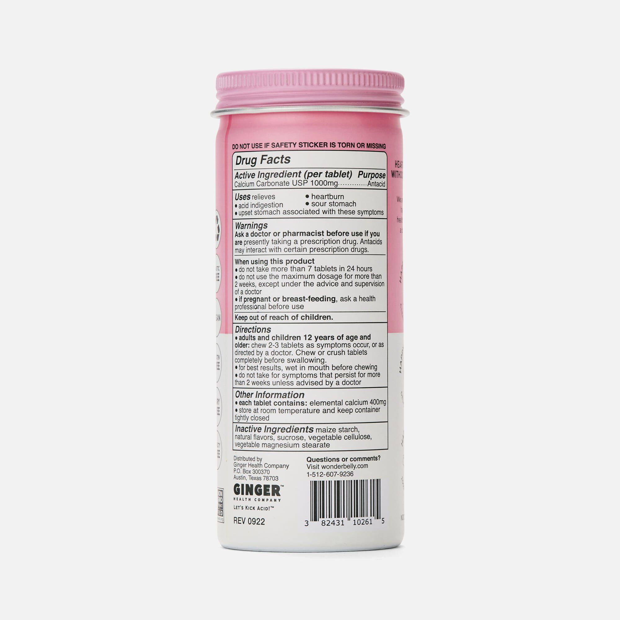 Wonderbelly Antacids, Strawberry Milkshake, 60 ct, , large