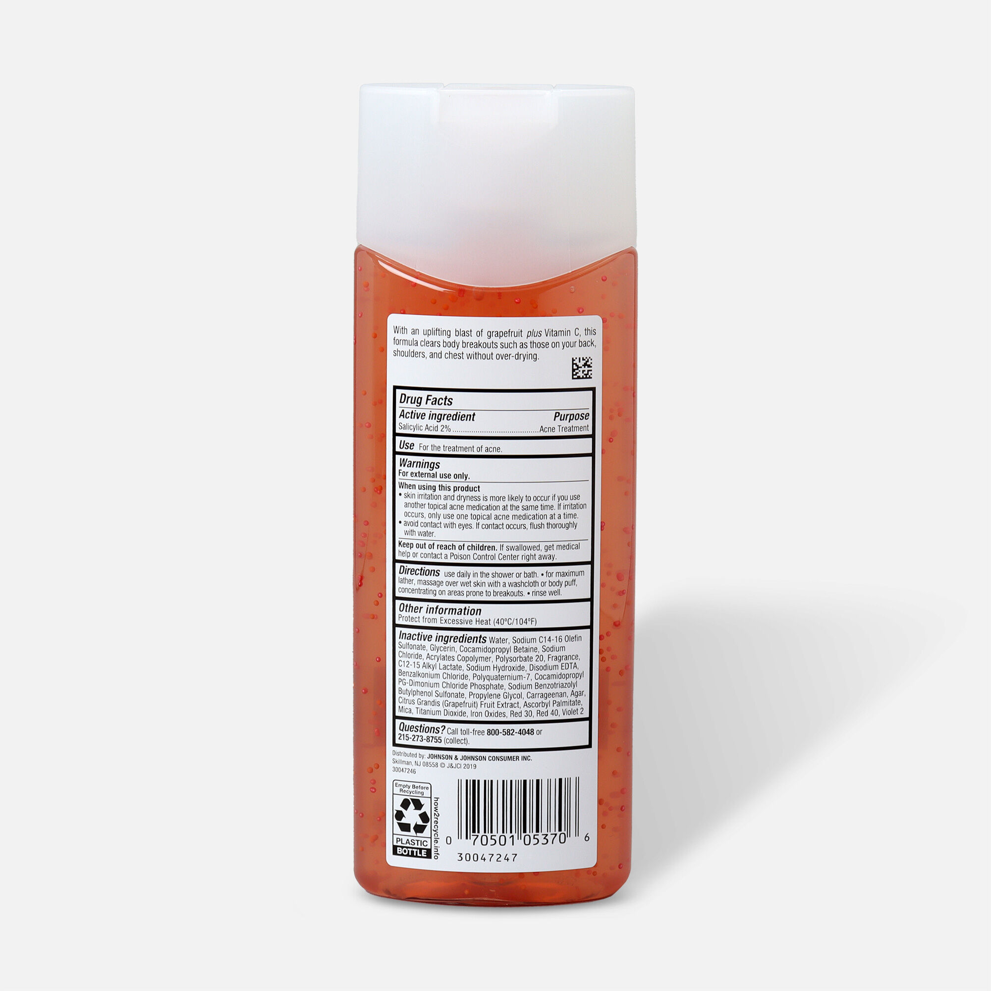 Neutrogena Body Clear Pink Grapefruit Body Wash, 8.5 oz., , large