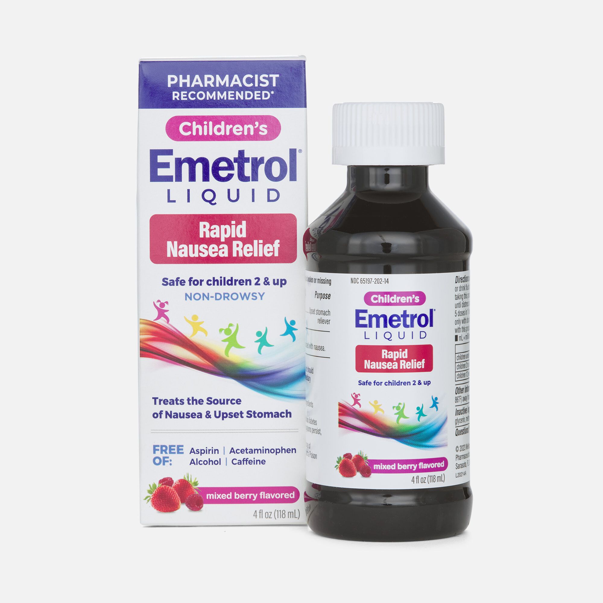 Emetrol Children's Liquid for Nausea and Upset Stomach, Mixed Berry, 4 oz., , large