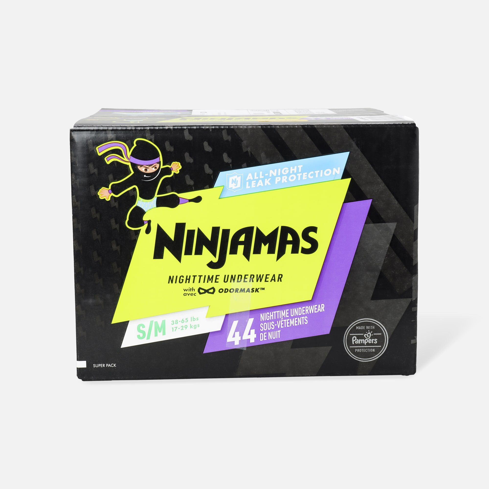 Ninjamas Nighttime Bedwetting Underwear, Boy, Size S/M, 44 ct., , large