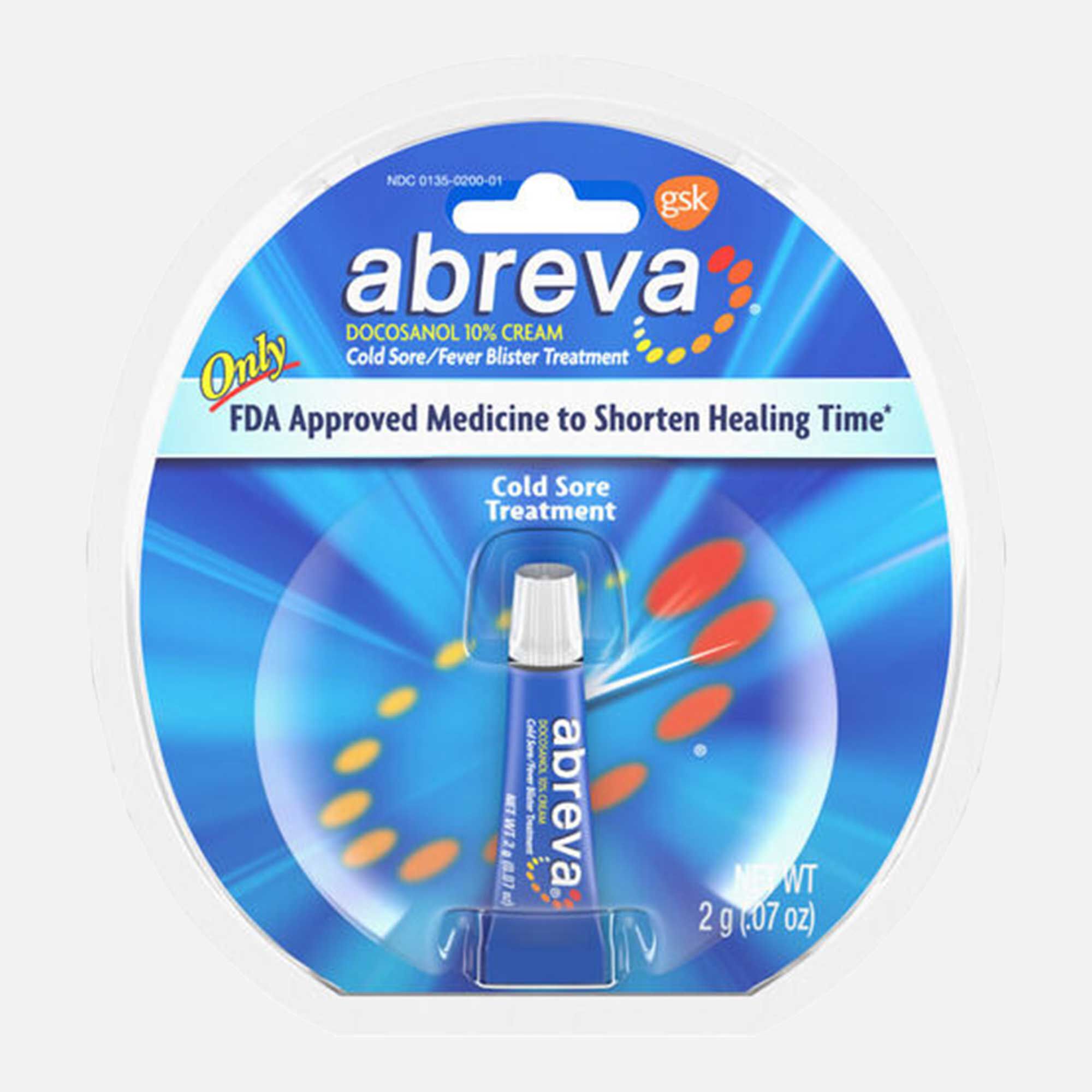 Abreva, Docosanol 10% Cream Tube, Treatment for Cold Sore/Fever Blister, 2g, , large