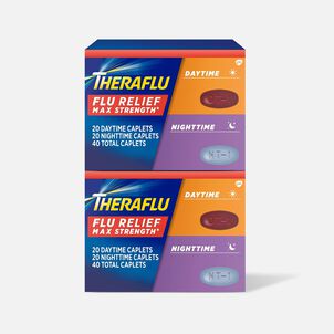 TheraFlu Max Strength Daytime and Nighttime Flu Medicine Caplets, 2X20 ct. (2-Pack)
