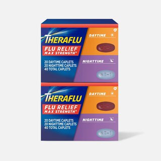 TheraFlu Max Strength Daytime and Nighttime Flu Medicine Caplets, 2X20 ct. (2-Pack)
