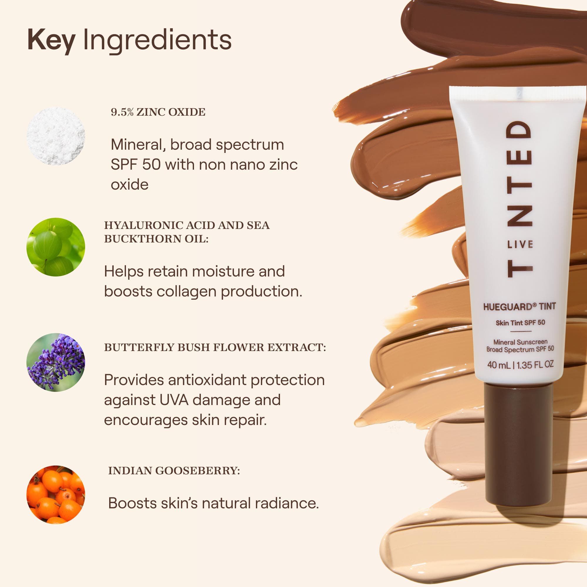 Live Tinted Hueguard Skin Tint SPF 50 Mineral Sunscreen, 1.35 oz., , large