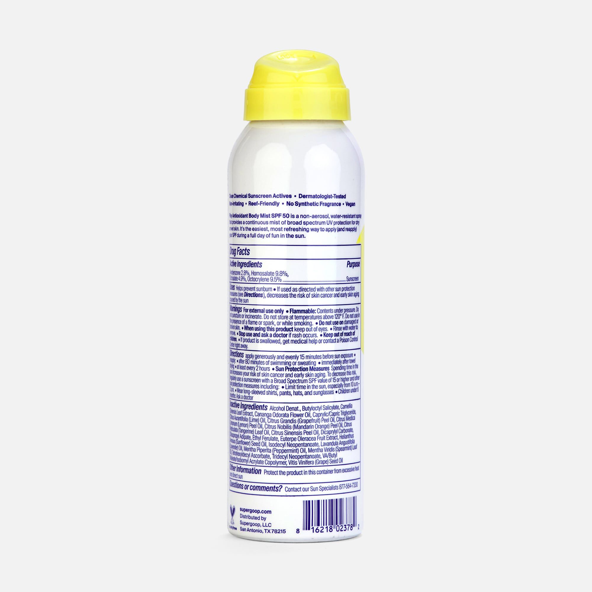 Supergoop! PLAY Antioxidant Body Mist SPF 50 with Vitamin C, , large