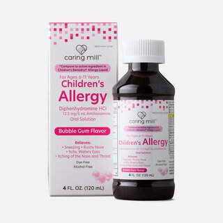 Caring Mill™ Children's Allergy Relief Liquid, Dye-Free, Bubblegum, 4 fl oz.