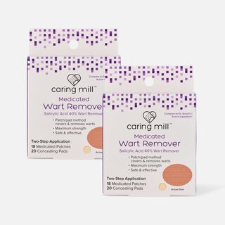 Caring Mill™ Wart Remover Medicated Discs,18 ct. Medicated Patches and 20 Concealing Pads (2-Pack)
