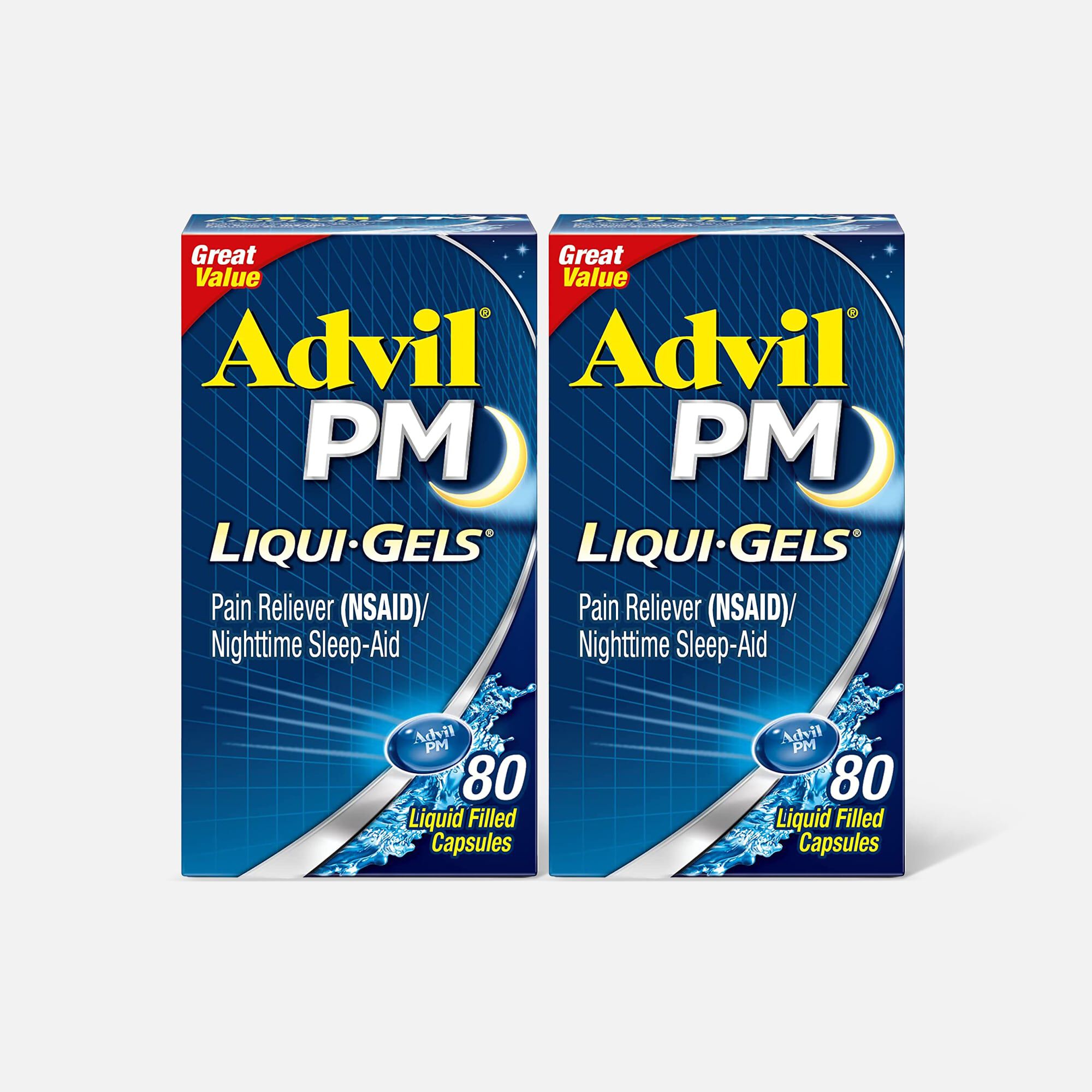 Advil Pain PM Reliever & Nighttime Sleep Aid Liqui-Gels, 80 ct. (2-Pack), , large
