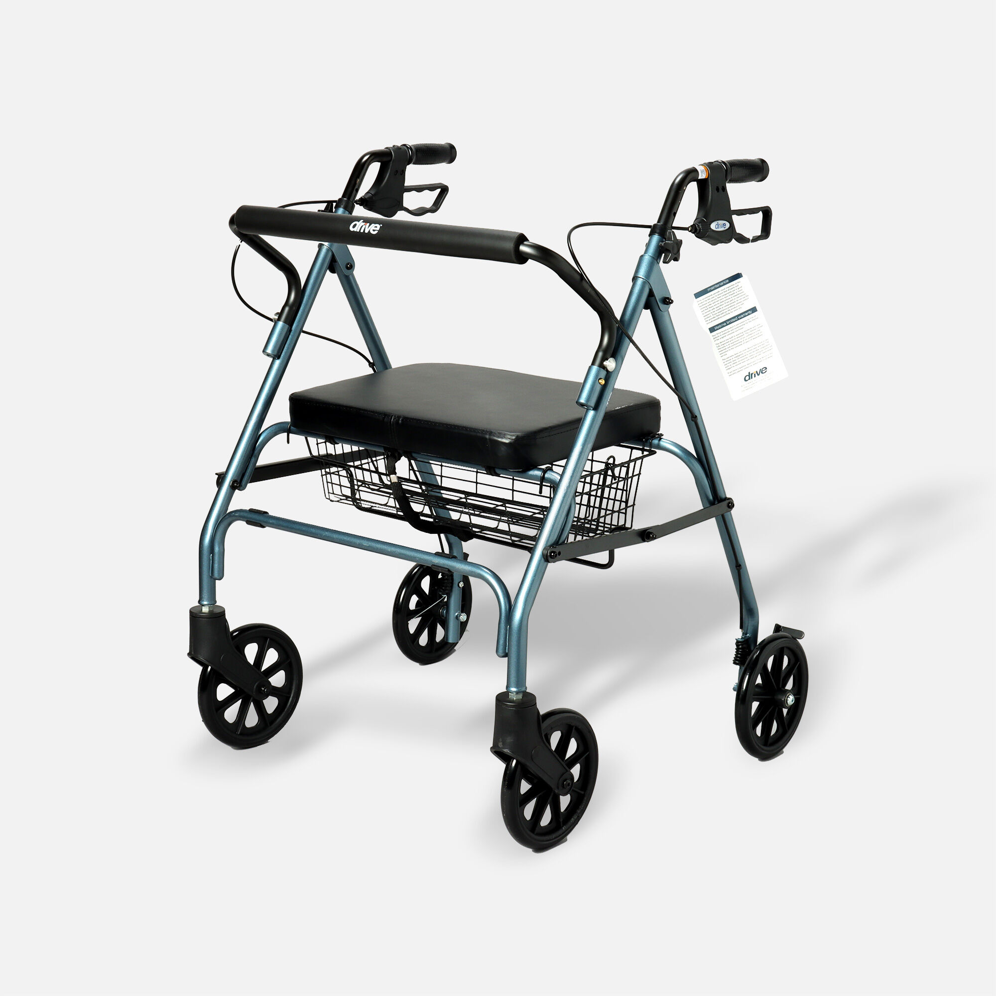 Drive Go-Lite Bariatric Rollator, Blue, large