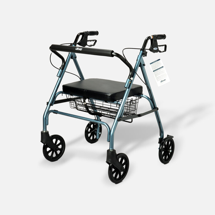 Drive Go-Lite Bariatric Rollator, Blue, large