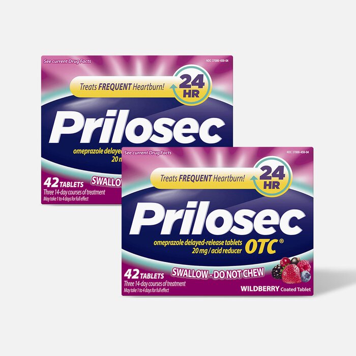 Prilosec OTC Heartburn Relief and Acid Reducer Tablets, Wildberry, 42 ct. (2-Pack), , large