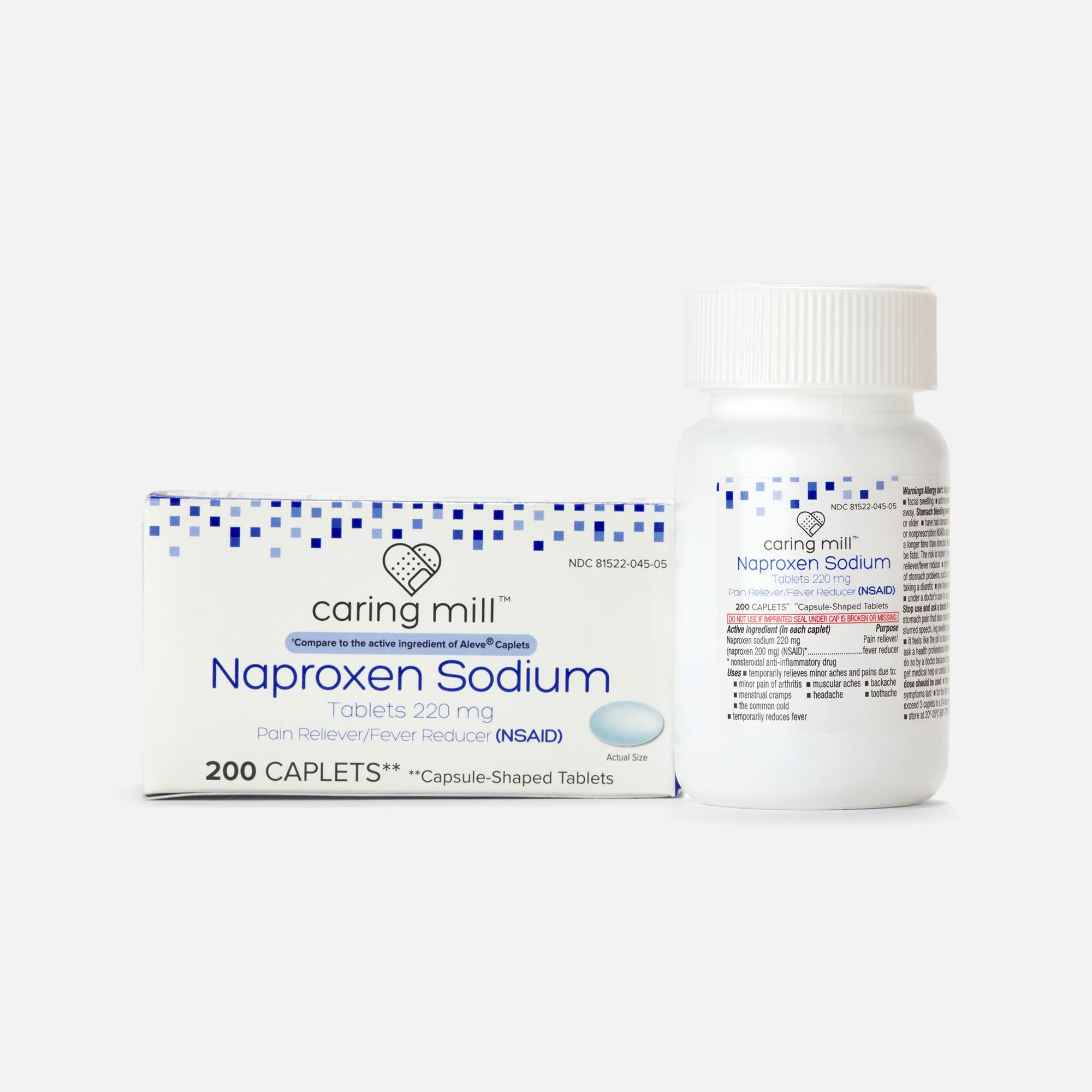 Caring Mill™ All-Day Pain Relief Naproxen Sodium Caplets, 200 ct., , large