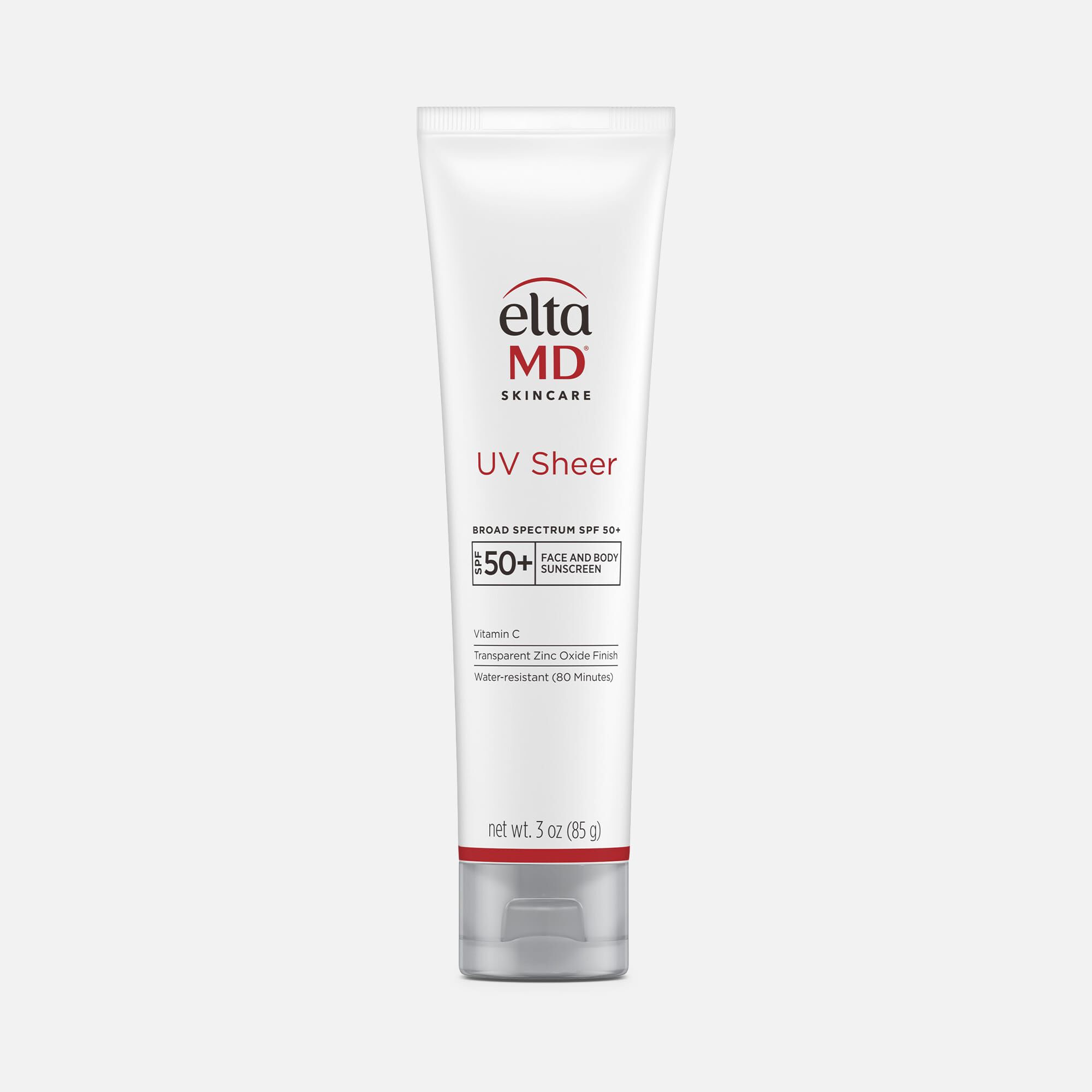 EltaMD UV Sheer Broad-Spectrum Zinc Oxide Face & Body Sunscreen, SPF 50+, 3 fl oz.
