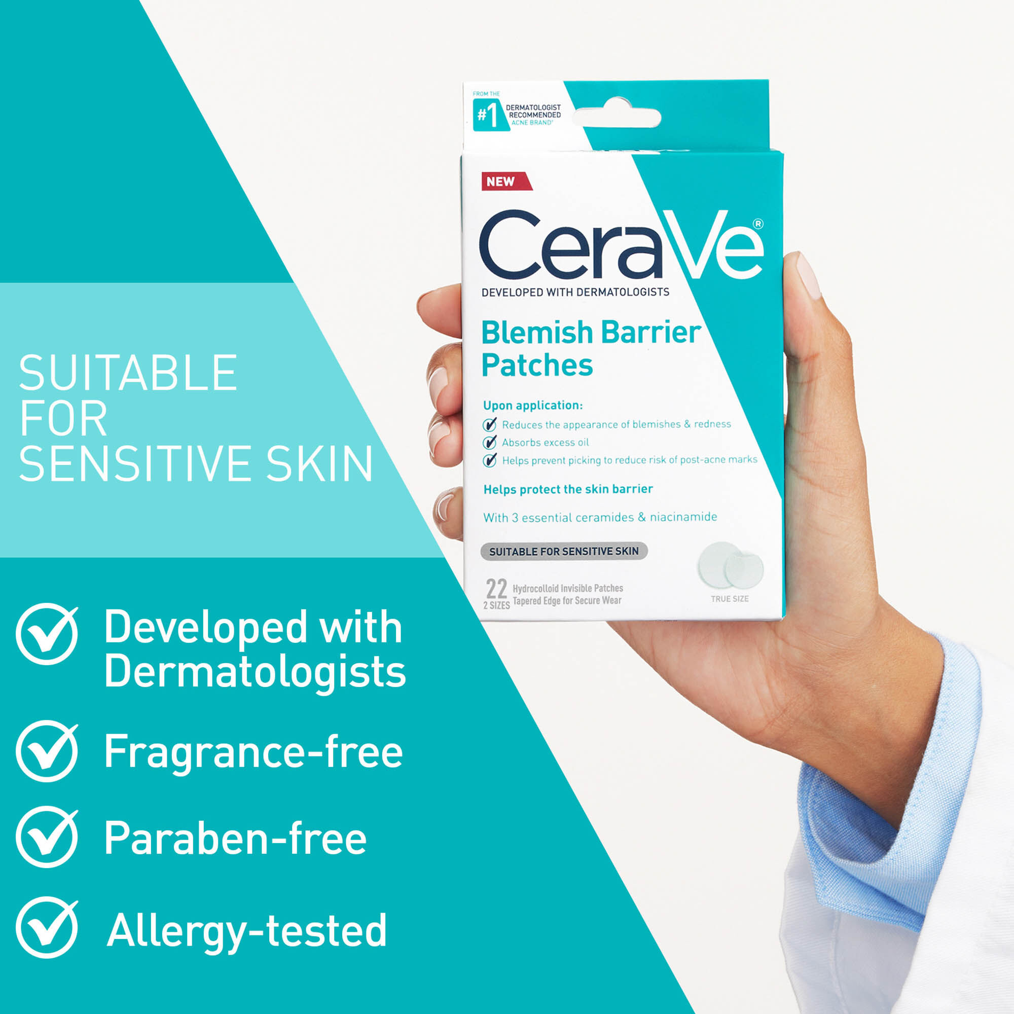 CeraVe® Blemish Barrier Patches, 22 ct., , large