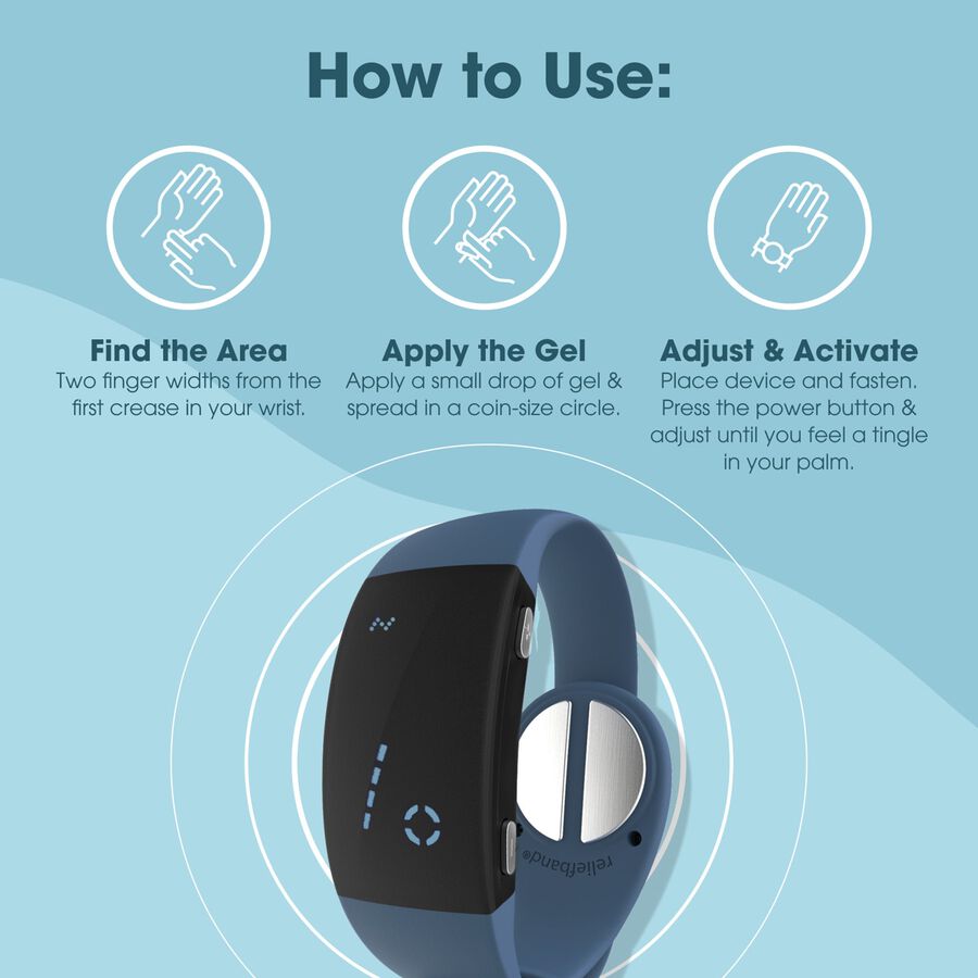 Reliefband Premier for Nausea Relief, Denim Blue, Denim Blue, large image number 2