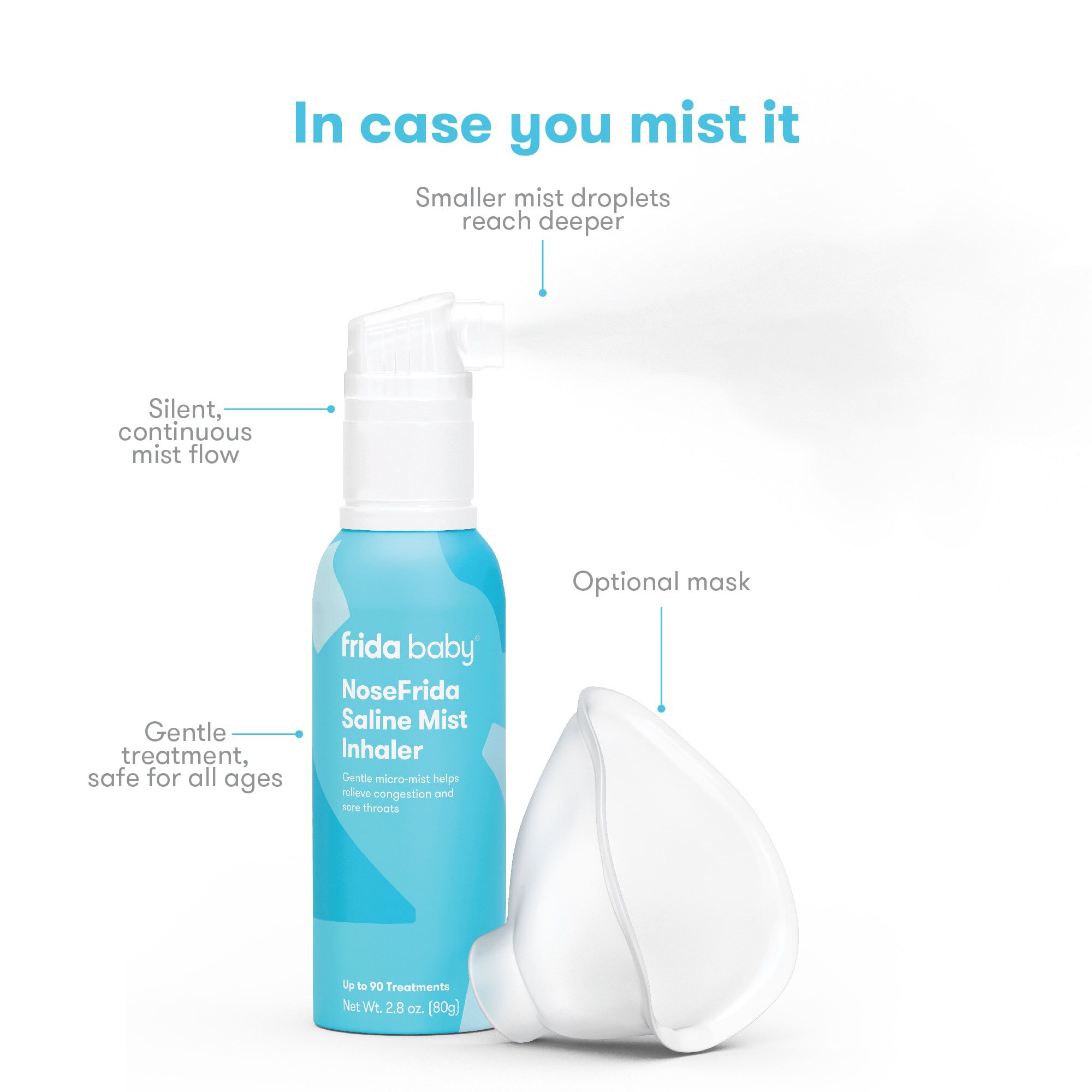 NoseFrida Saline Mist Inhaler, 2.8 oz., , large