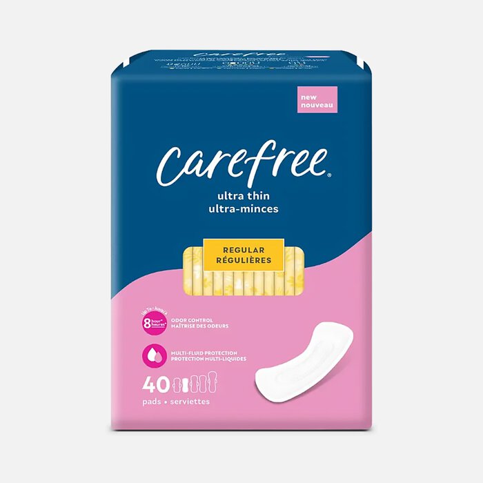Carefree® Ultra Thin Regular Pads Without Wings, 40 ct., , large