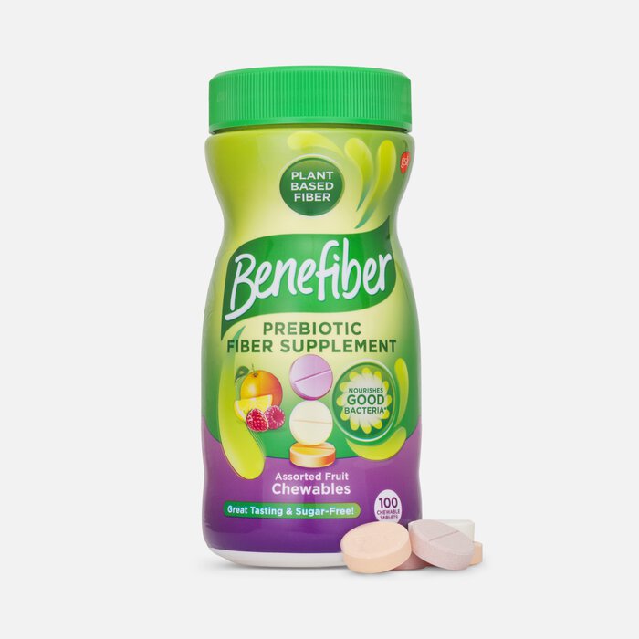 Benefiber Chewable Prebiotic Fiber Supplement Tablets for Digestive Health, Assorted Fruit, 100 ct., , large