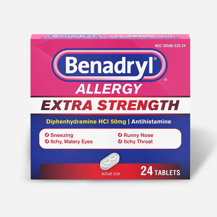 Benadryl Extra Strength Allergy Tablet, 24 ct., , large
