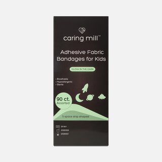 Caring Mill™ Adhesive Waterproof Bandages for Kids, Space Shapes, 90 ct