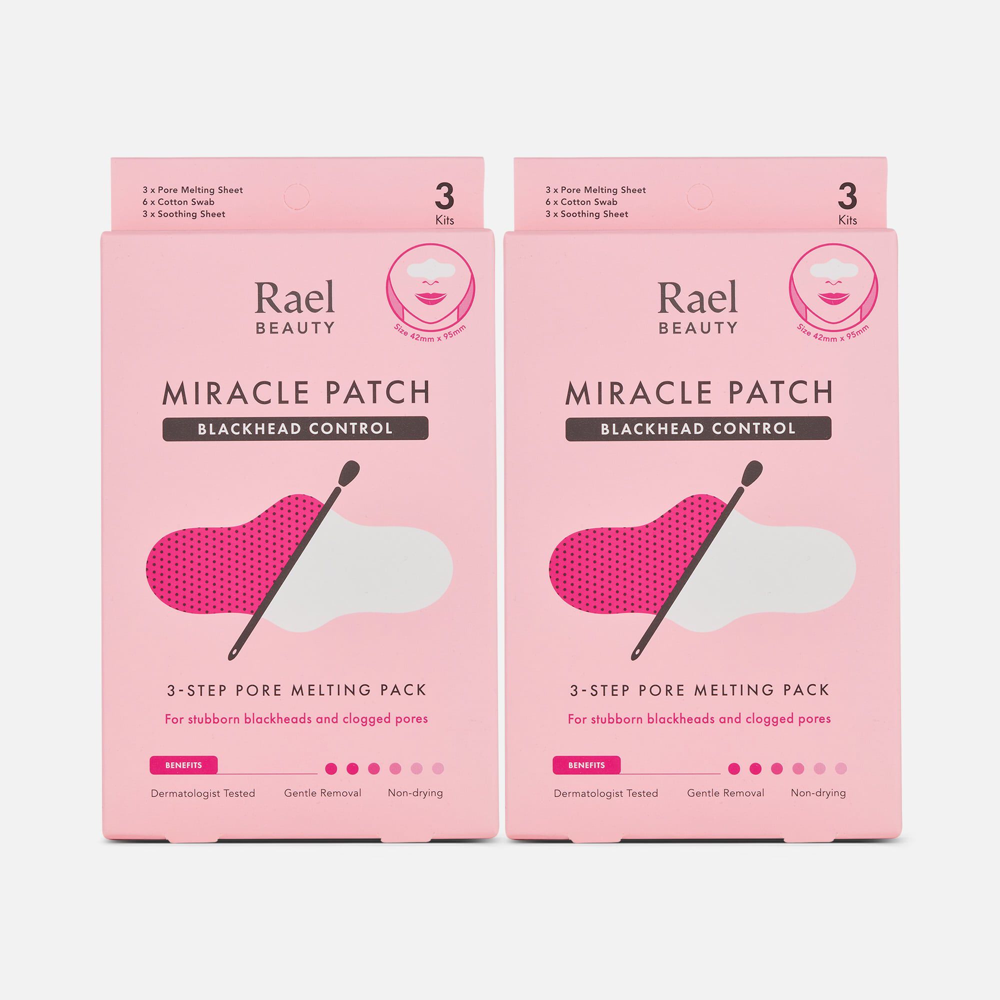 Rael Beauty Miracle Patch Blackhead Control 3-Step Pore Melting Pack, 3 ct. (2-Pack), , large